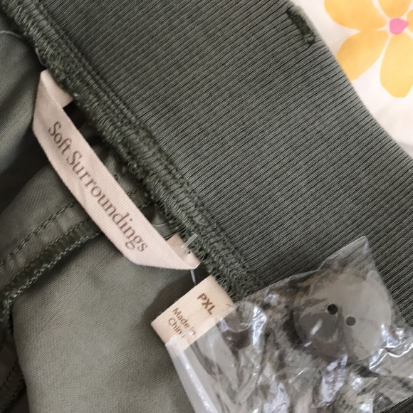 Soft Surroundings Shorts Nwt High Waist Cargo Shorts Sz Pxl Olive Drab Side Pockets By Soft
